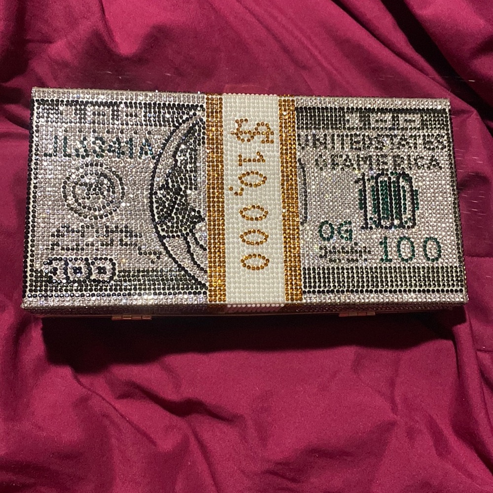 $10,000 band rhinestone clutch or bag NWOT